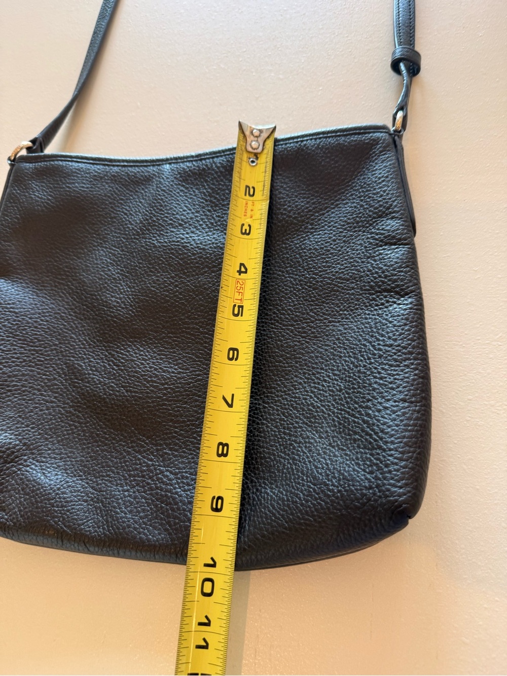 COACH Black Pebbled Leather Crossbody with Gold Logo - Picture 11 of 12